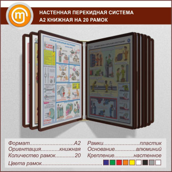 Настенная перекидная система А2 на 20 рамок книжная
